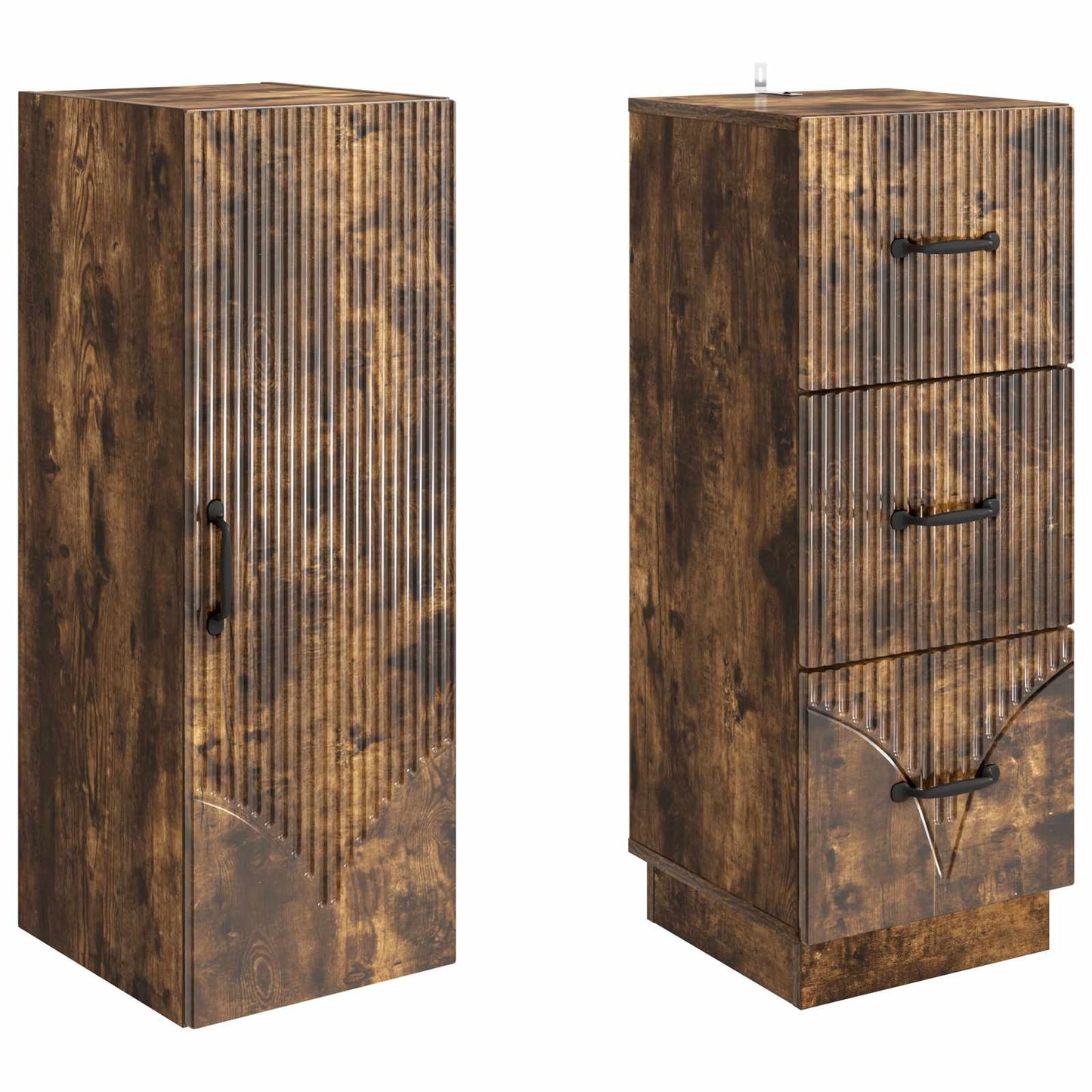 vidaXL Σέτ Ντουλαπιών 2 pcs Καπνισμένο Ξύλο Δρυός 33 x 34,5 x 87 εκ.