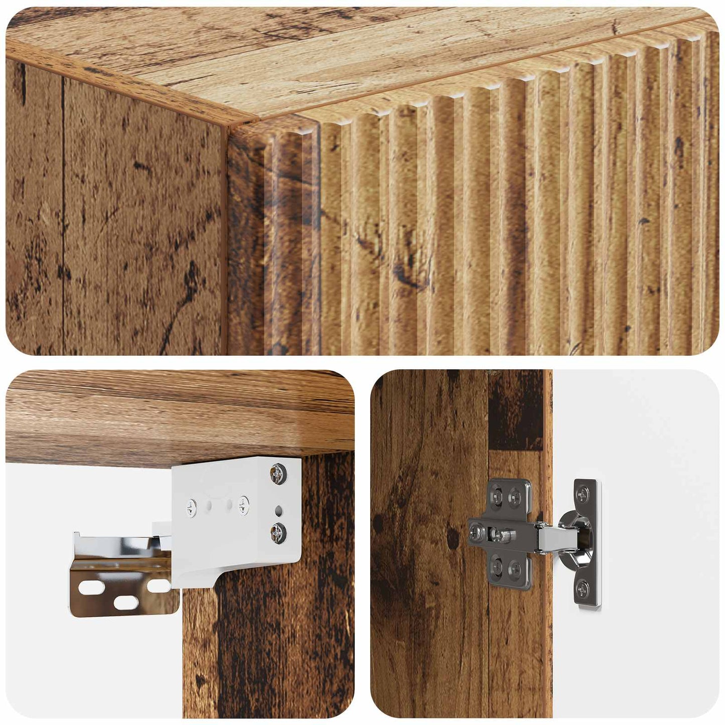 vidaXL Σέτ Ντουλαπιών 2 pcs Παλαιωμένο ξύλο 33 x 34,5 x 87 εκ.