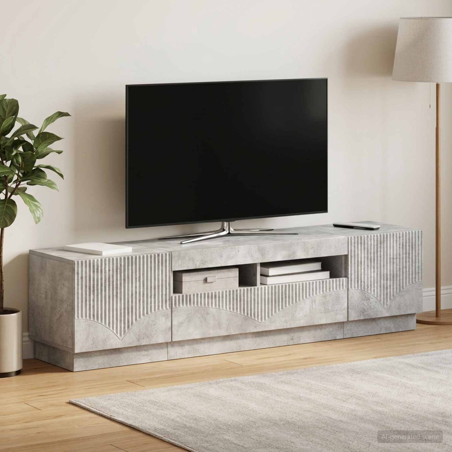 vidaXL 5 Τεμάχια LED Τηλεοπτικού Ντουλαπιού Γκρι Σκυροδέματος