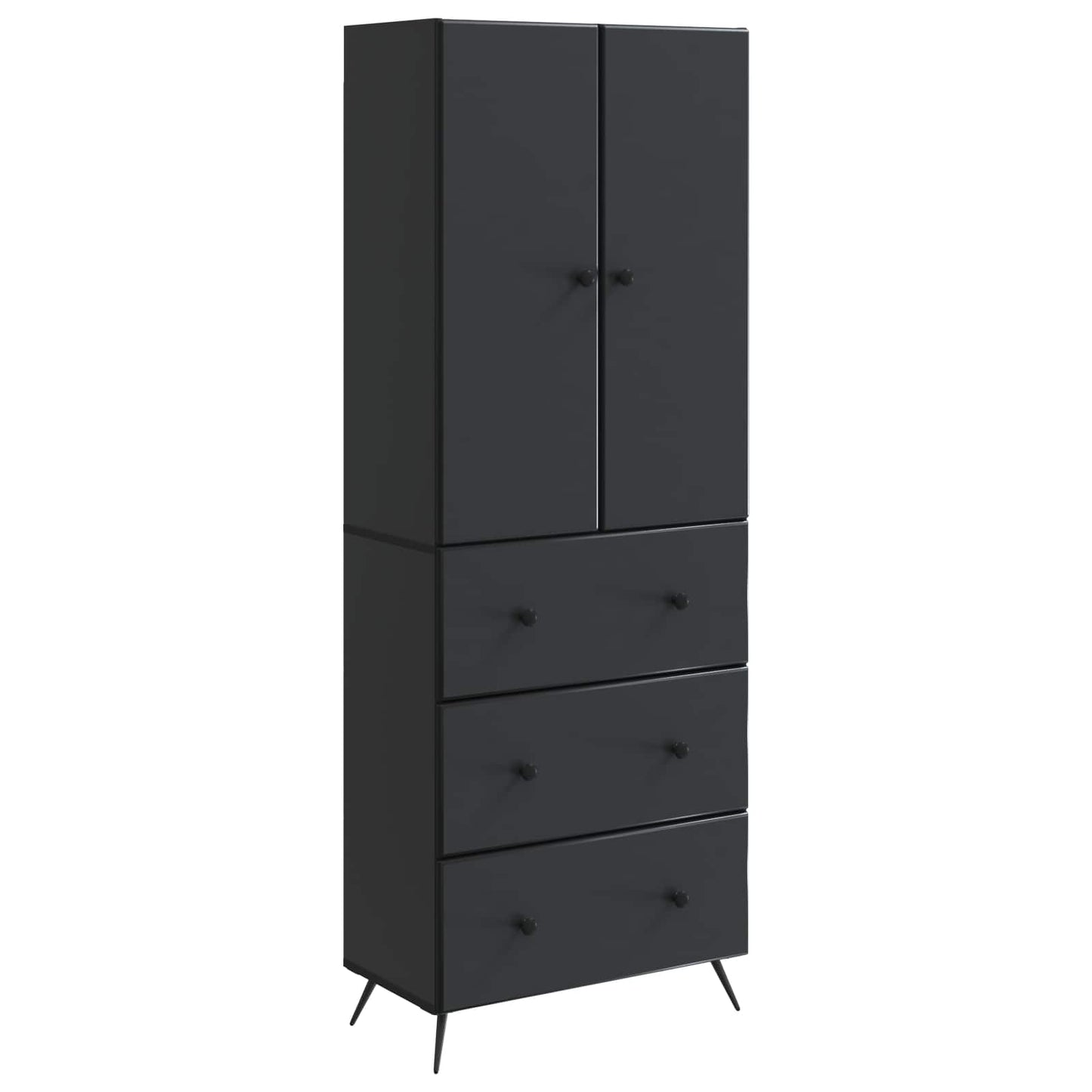vidaXL Σέτ Ντουλαπιών 2 pcs Μαύρο 66 x 34,5 x 90 εκ Επεξεργασμένο Ξύλο