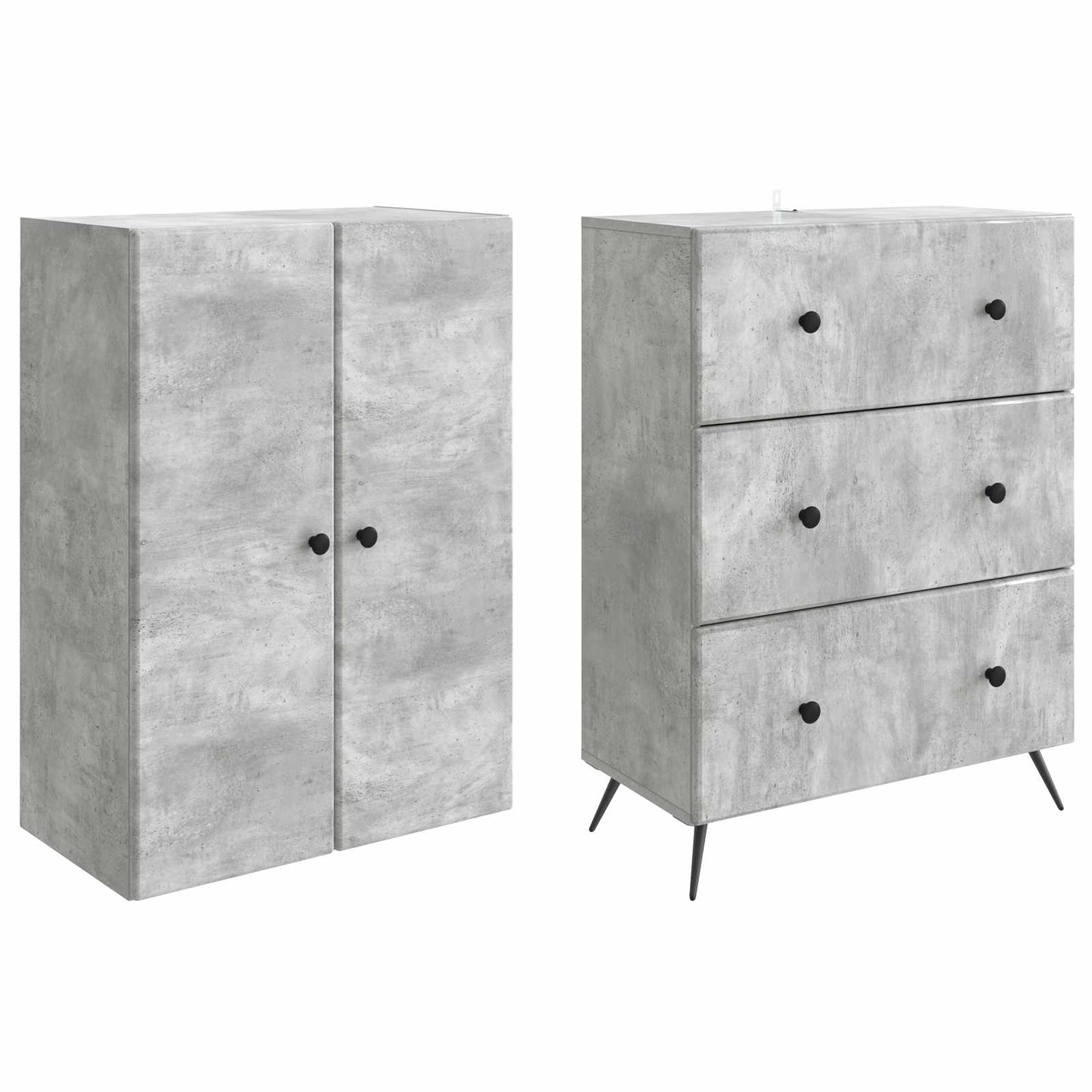 vidaXL Σέτ Ντουλαπιών 2 pcs Γκρι Σκυροδέματος 66 x 34,5 x 90 εκ