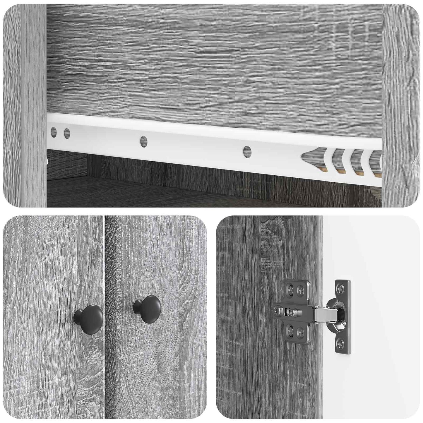 vidaXL Σέτ Ντουλαπιών 2 pcs Γκρι Sonoma 66 x 34,5 x 90 εκ