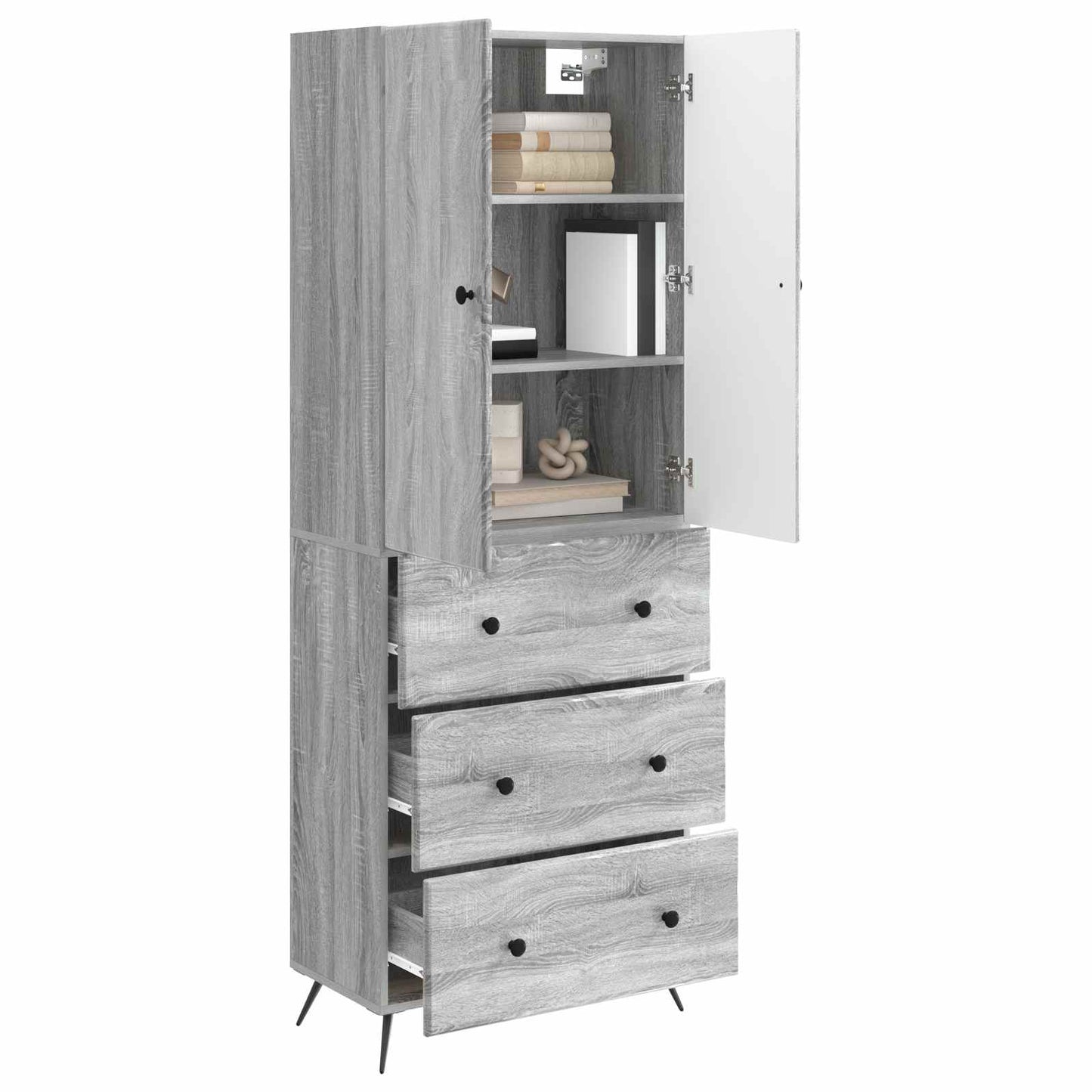 vidaXL Σέτ Ντουλαπιών 2 pcs Γκρι Sonoma 66 x 34,5 x 90 εκ