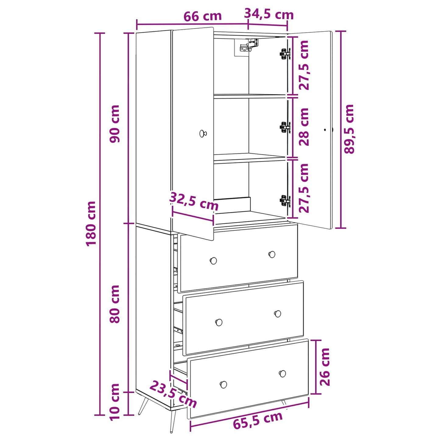 vidaXL Σέτ Ντουλαπιών 2 pcs Artisan Δρυς 66 x 34,5 x 90 εκ