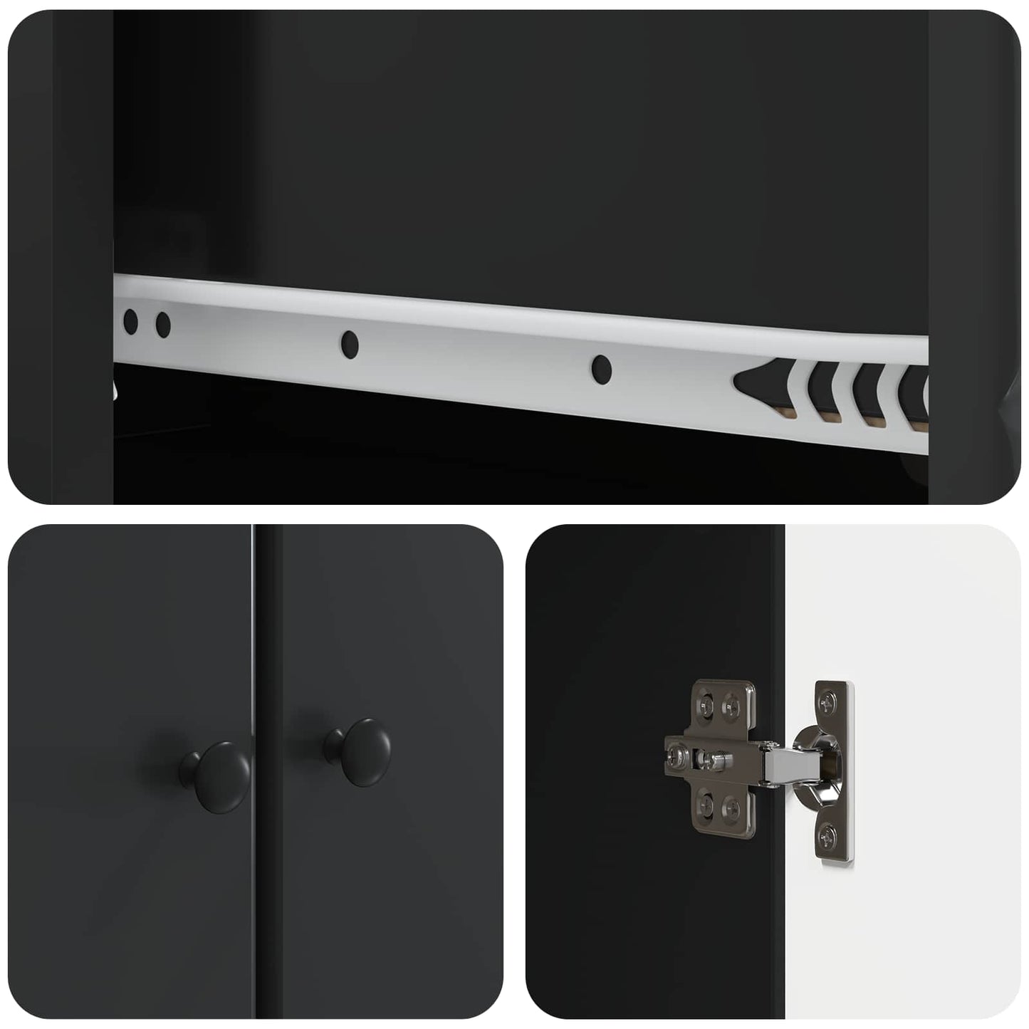 vidaXL Σέτ Ντουλαπιών 2 pcs Μαύρο 34,5 x 34,5 x 90 εκ.
