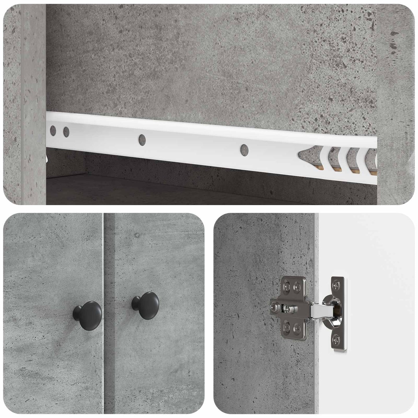 vidaXL Σέτ Ντουλαπιών 2 pcs Γκρι Σκυροδέματος 34,5 x 34,5 x 90 εκ.