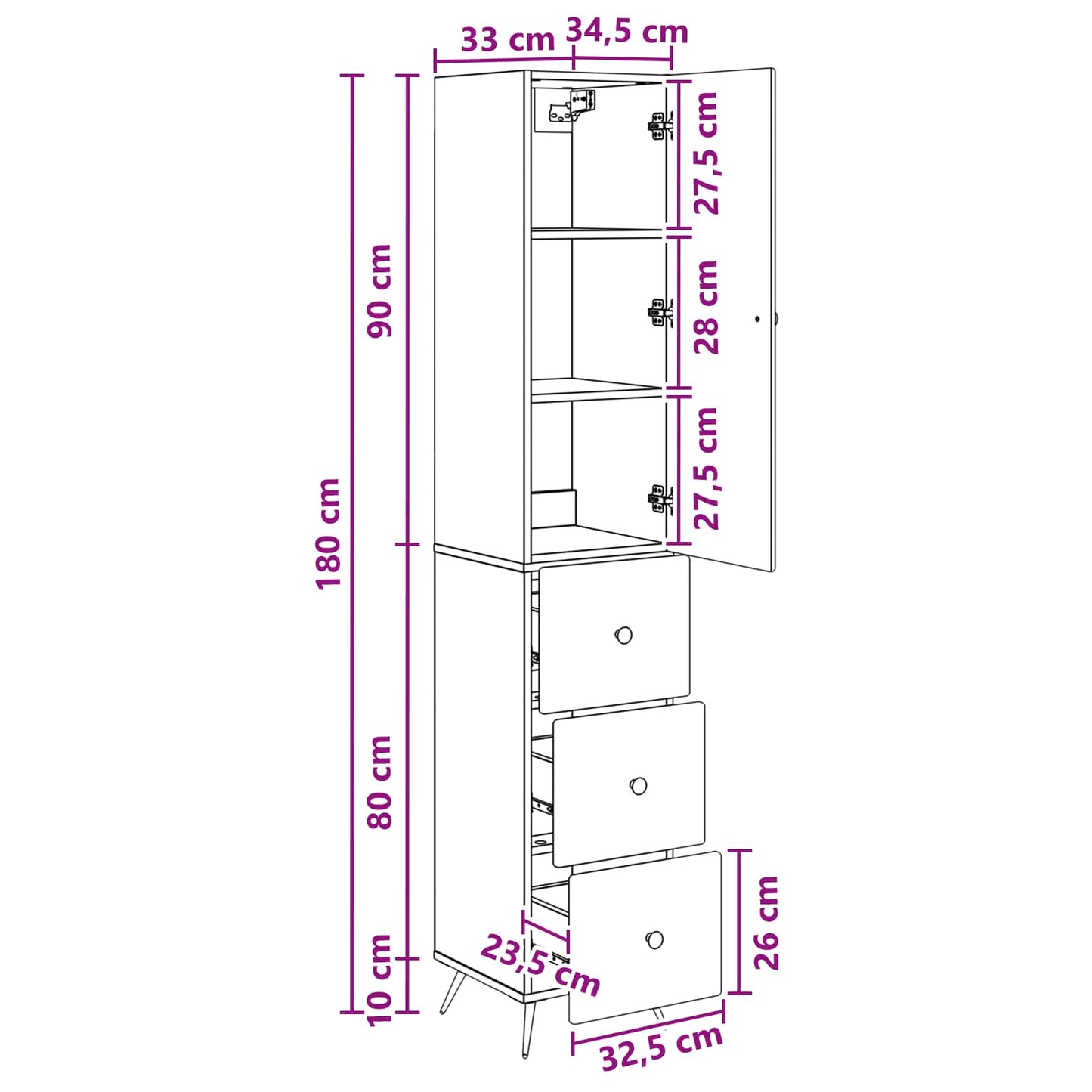 vidaXL Σέτ Ντουλαπιών 2 pcs Παλαιωμένο ξύλο 34,5 x 34,5 x 90 εκ.