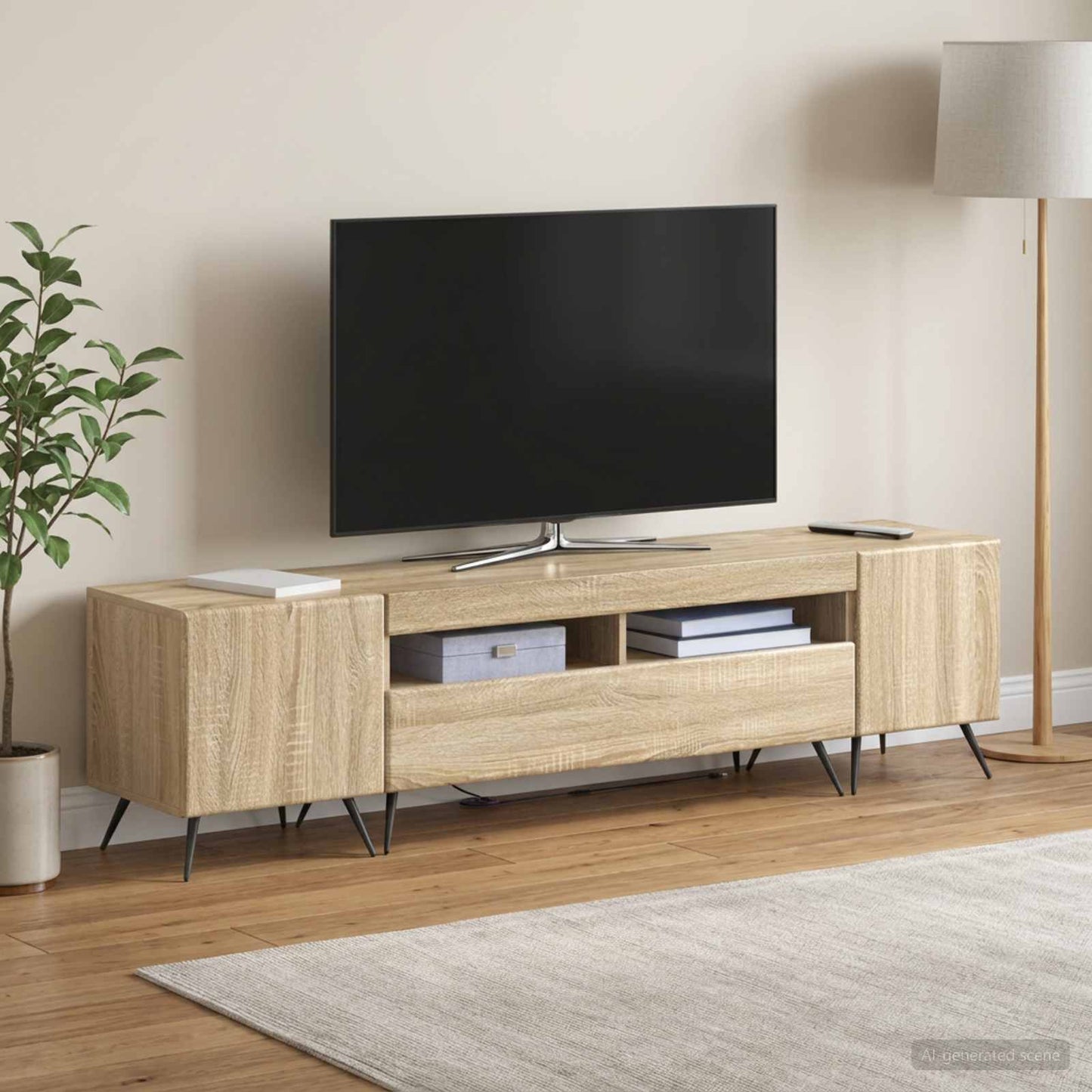 vidaXL 5 Τεμάχια LED Τηλεοπτικού Ντουλαπιού Sonoma Δρυς