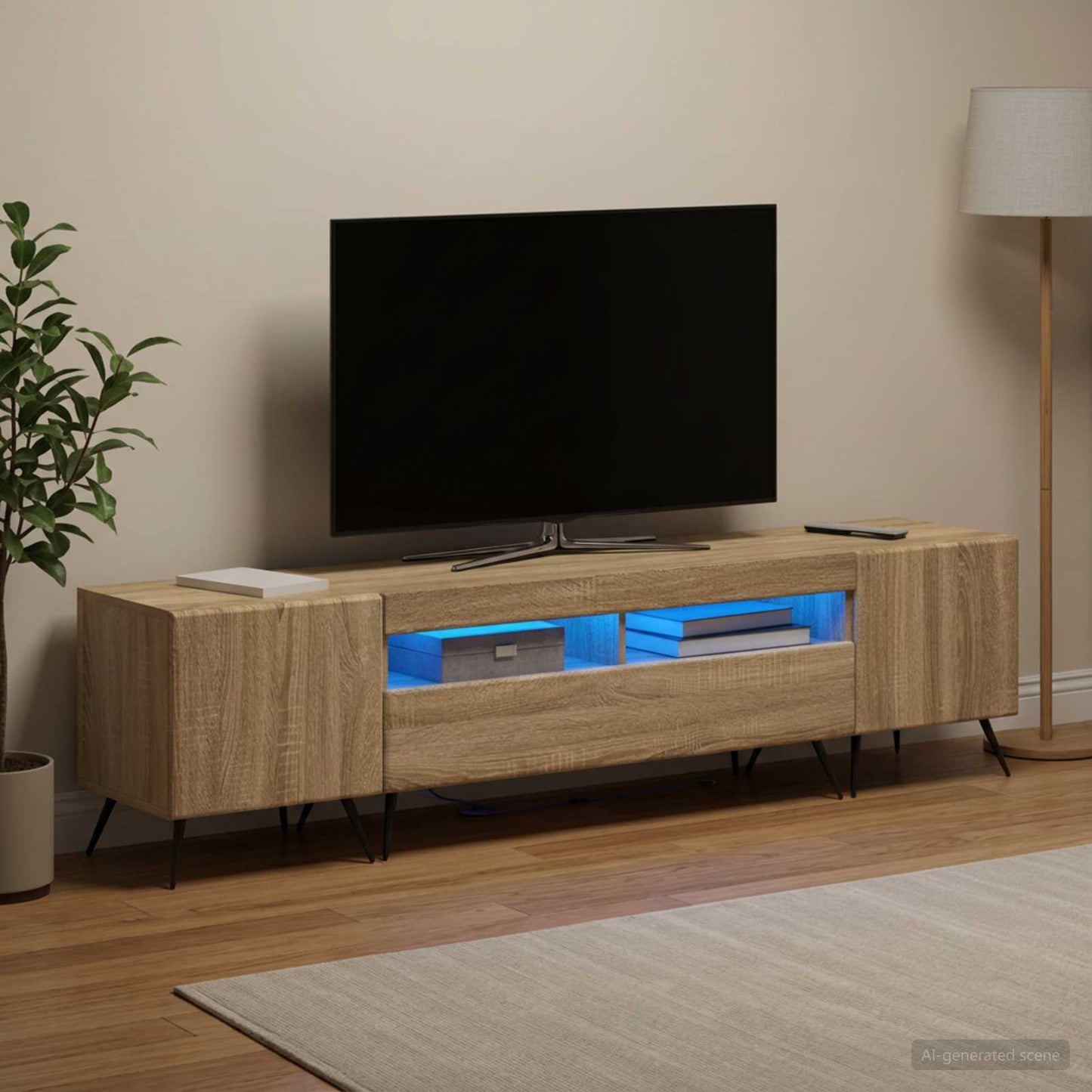 vidaXL 5 Τεμάχια LED Τηλεοπτικού Ντουλαπιού Sonoma Δρυς