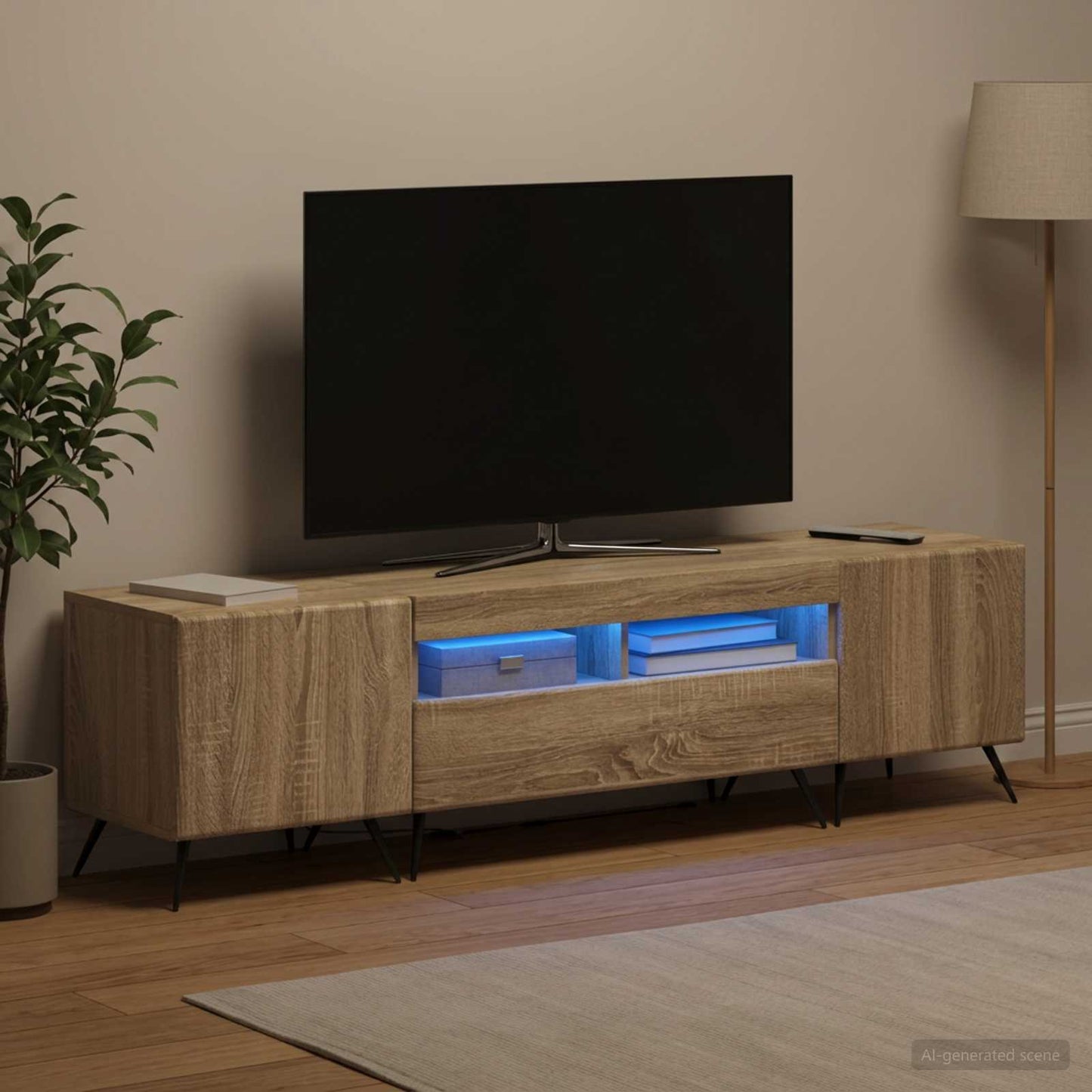 vidaXL 5 Τεμάχια LED Τηλεοπτικού Ντουλαπιού Sonoma Δρυς