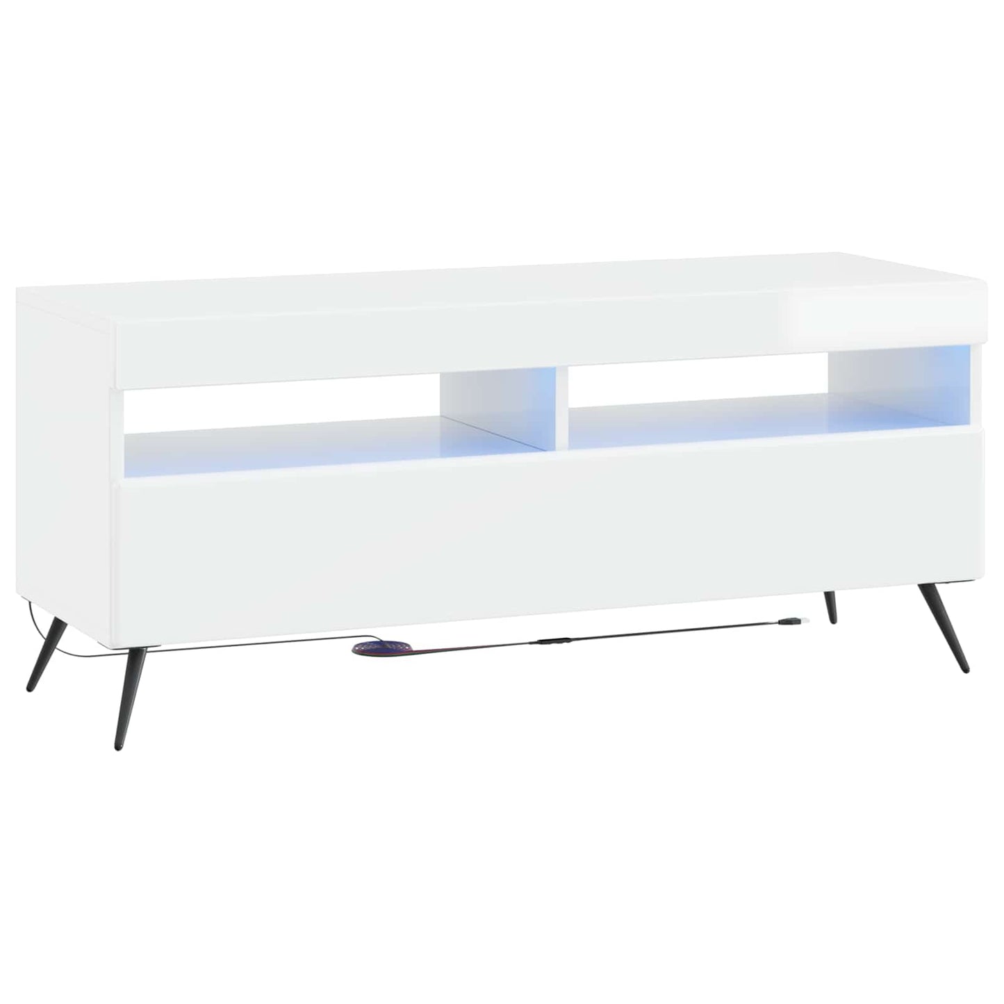 vidaXL 5 Τεμάχια LED Τηλεοπτικού Ντουλαπιού Γυαλιστερό Λευκό