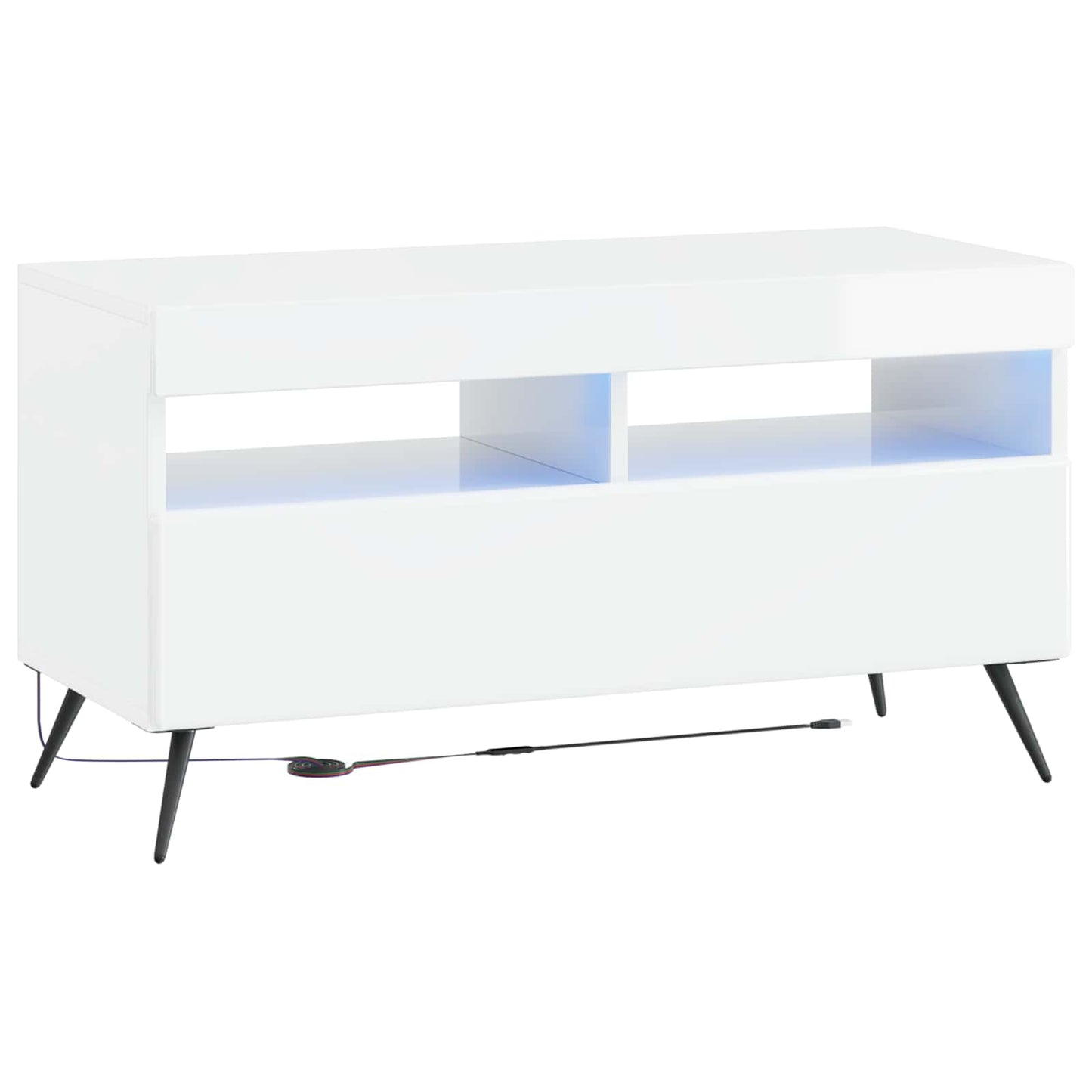 vidaXL 5 Τεμάχια LED Τηλεοπτικού Ντουλαπιού Γυαλιστερό Λευκό