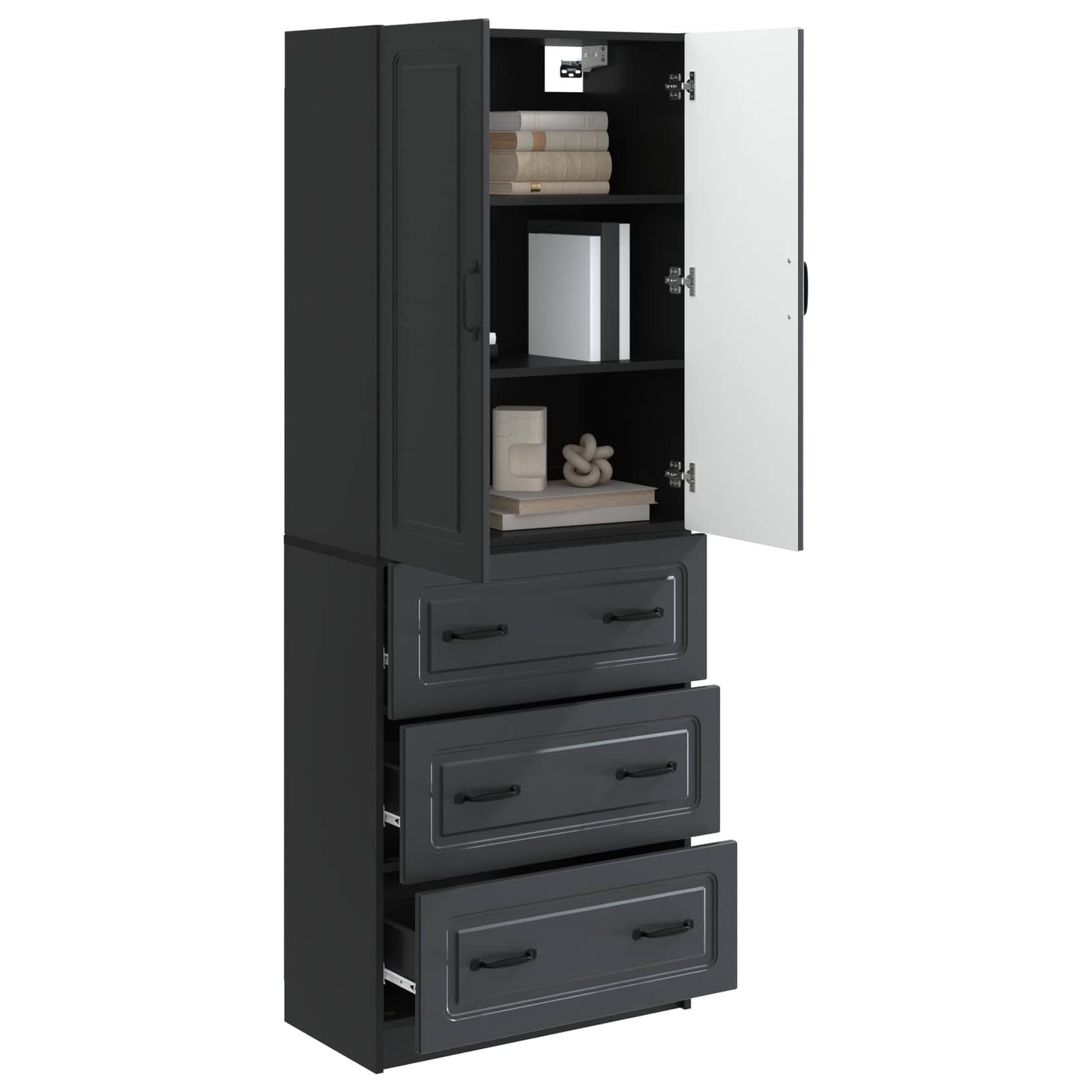 vidaXL Σέτ Ντουλαπιών 2 pcs Μαύρο 66 x 34,5 x 87 εκ.