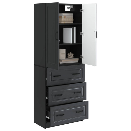 vidaXL Σέτ Ντουλαπιών 2 pcs Μαύρο 66 x 34,5 x 87 εκ.