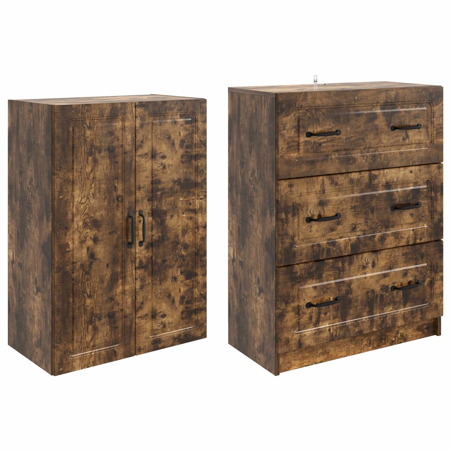 vidaXL Σέτ Ντουλαπιών 2 pcs Καπνισμένο Ξύλο Δρυός 66 x 34,5 x 87 εκ.