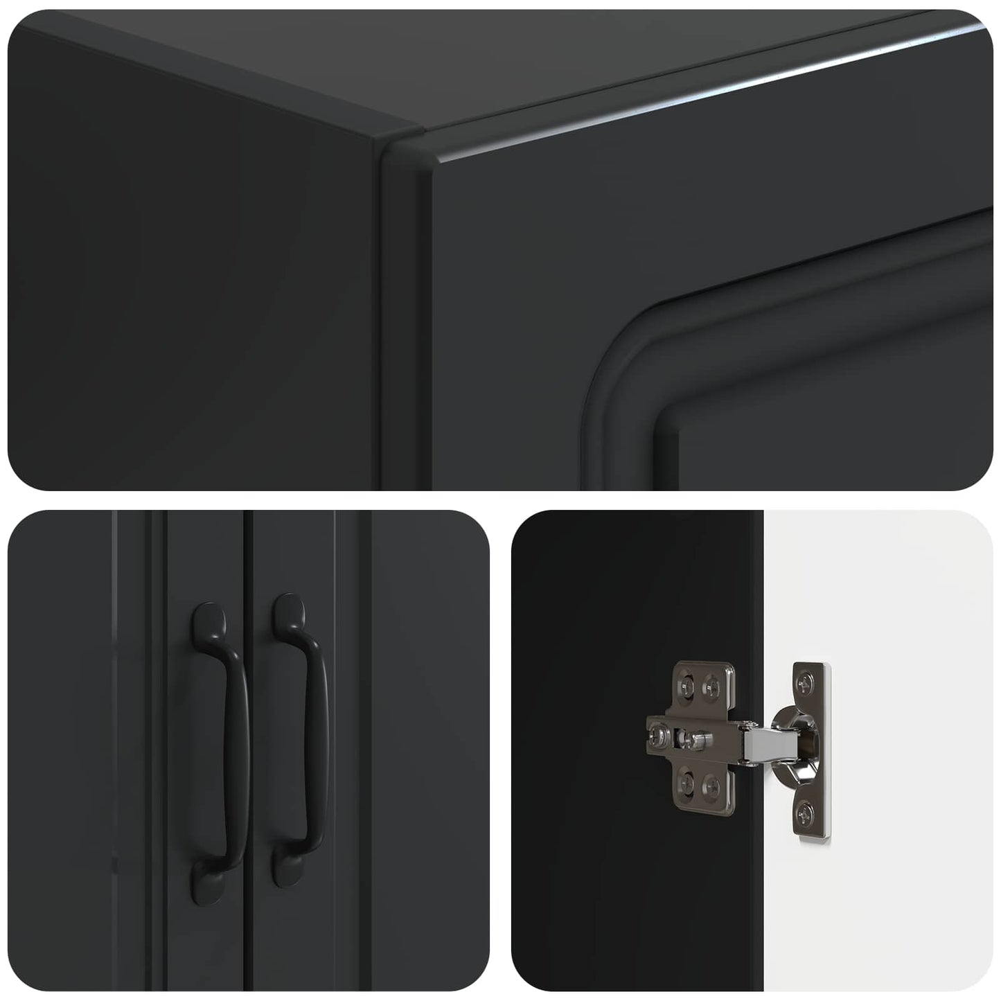 vidaXL Σέτ Ντουλαπιών 2 pcs Μαύρο 33 x 34,5 x 87 εκ.