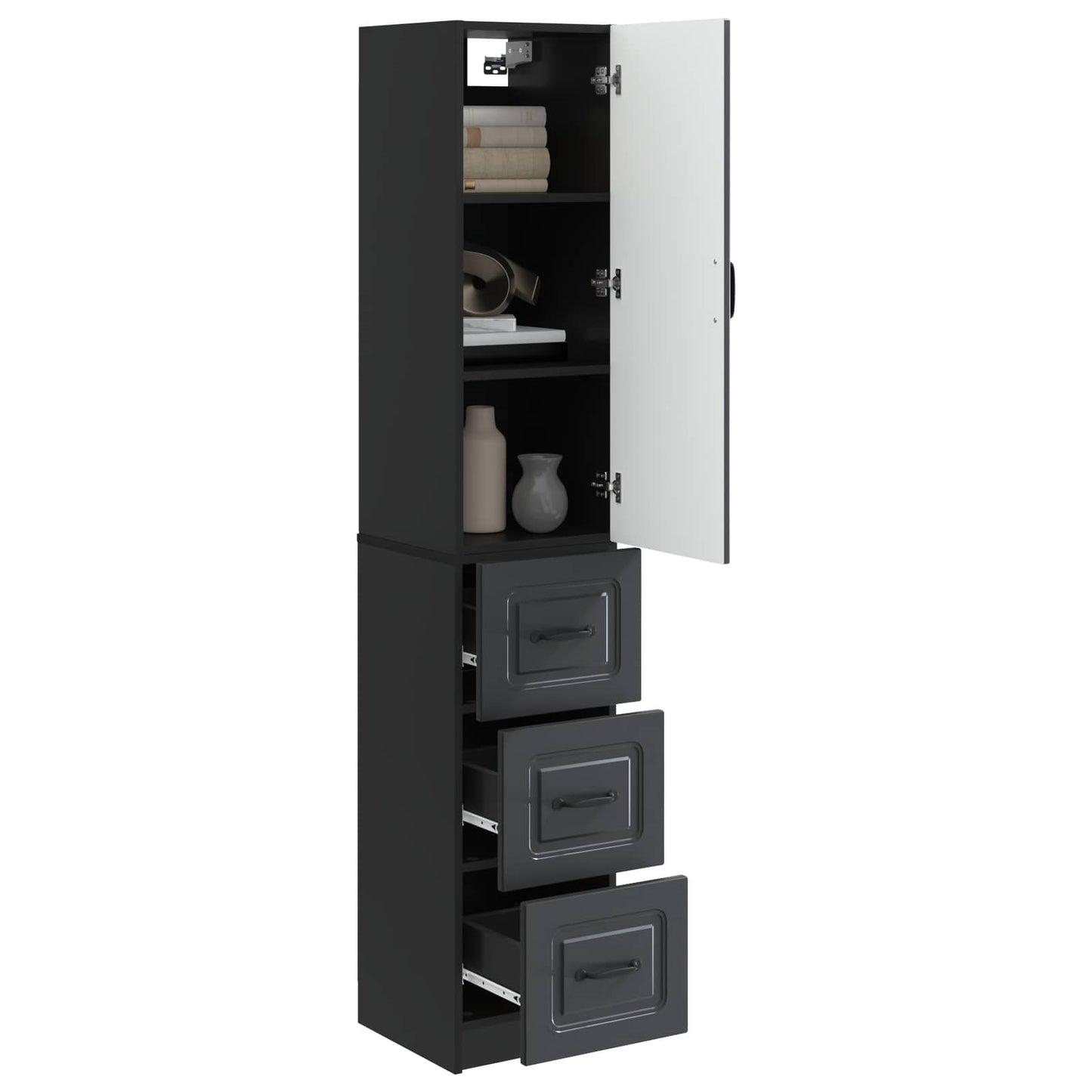 vidaXL Σέτ Ντουλαπιών 2 pcs Μαύρο 33 x 34,5 x 87 εκ.