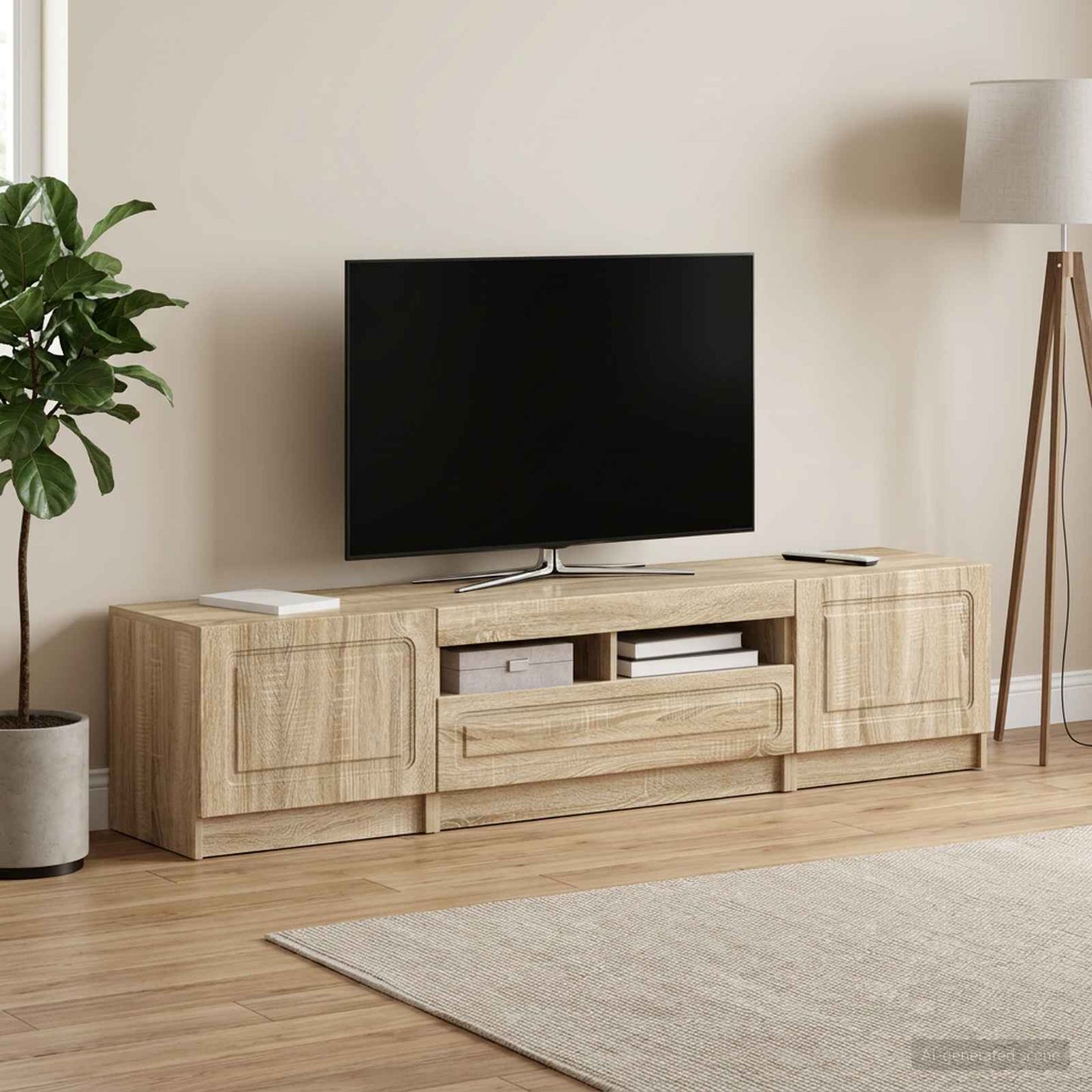 vidaXL 5 Τεμάχια LED Τηλεοπτικού Ντουλαπιού Sonoma Δρυς