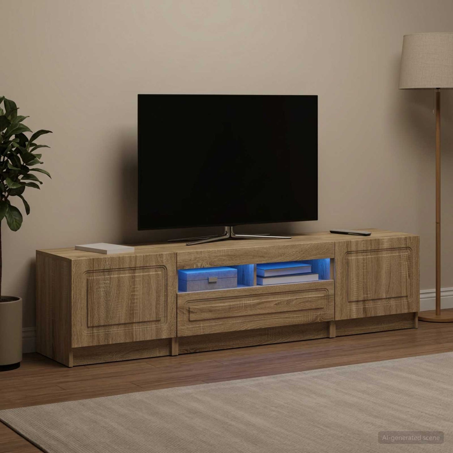 vidaXL 5 Τεμάχια LED Τηλεοπτικού Ντουλαπιού Sonoma Δρυς