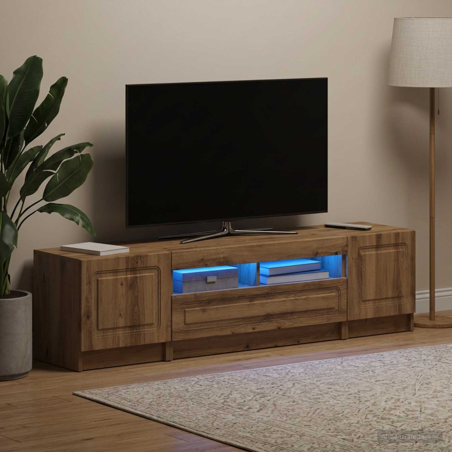 vidaXL 5 Τεμάχια LED Τηλεοπτικού Ντουλαπιού Artisan Δρυς