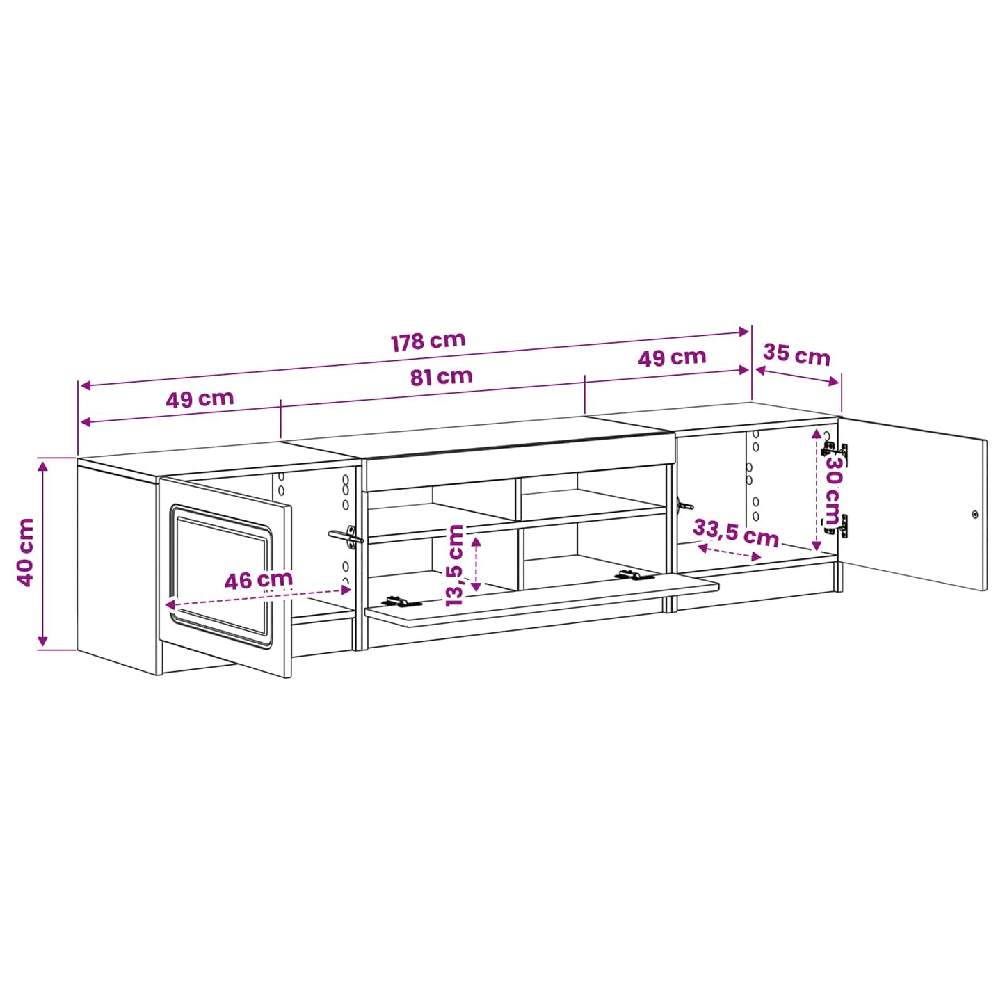 vidaXL 5 Τεμάχια LED Τηλεοπτικού Ντουλαπιού Artisan Δρυς