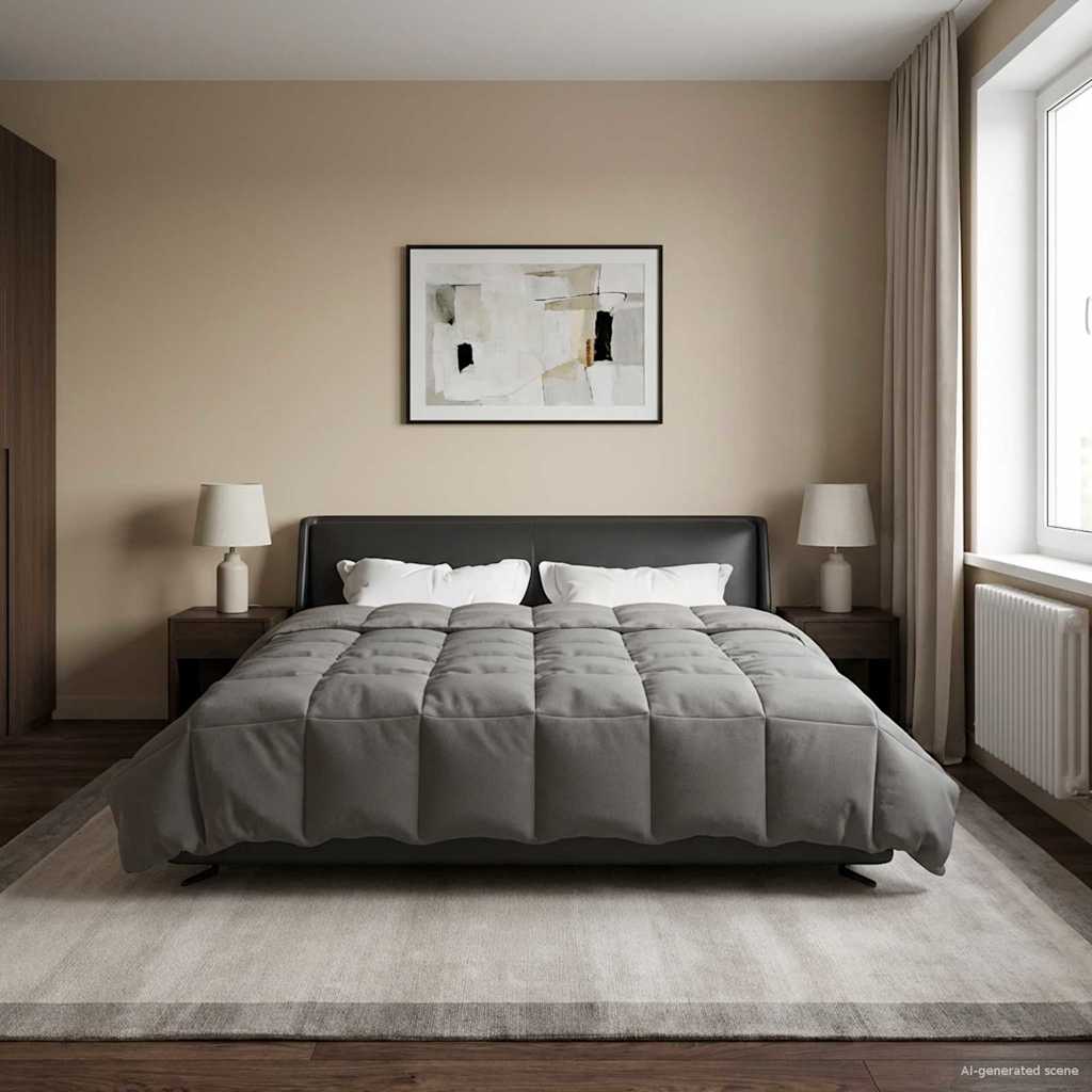 vidaXL Καλοκαιρινό Παπλωματοθήκη Ανοιχτό γκρι 200 x 240 cm Μικροΐνες