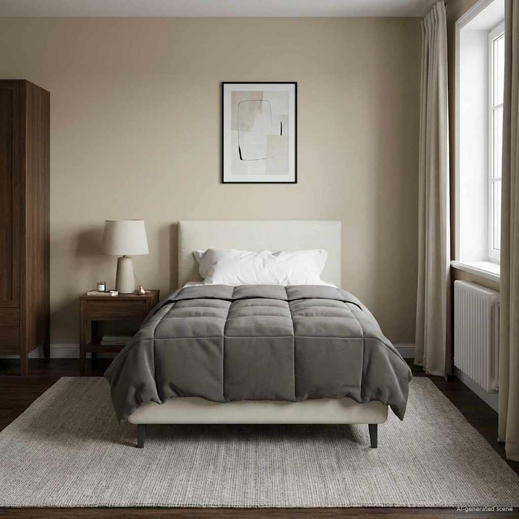 vidaXL Καλοκαιρινό Παπλωματοθήκη Ανοιχτό γκρι 135 x 220 εκ. Μικροΐνες