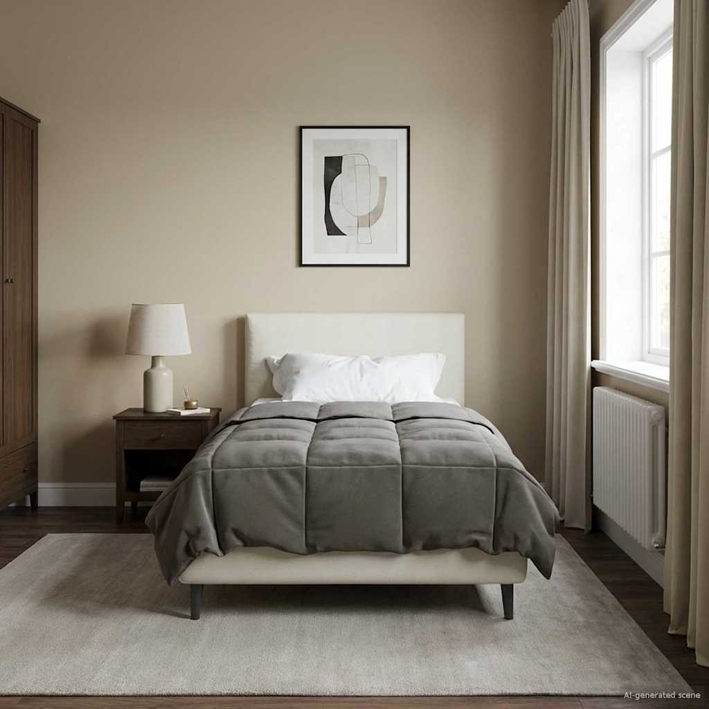 vidaXL Καλοκαιρινό Παπλωματοθήκη Ανοιχτό γκρι 140 x 220 cm Μικροΐνες