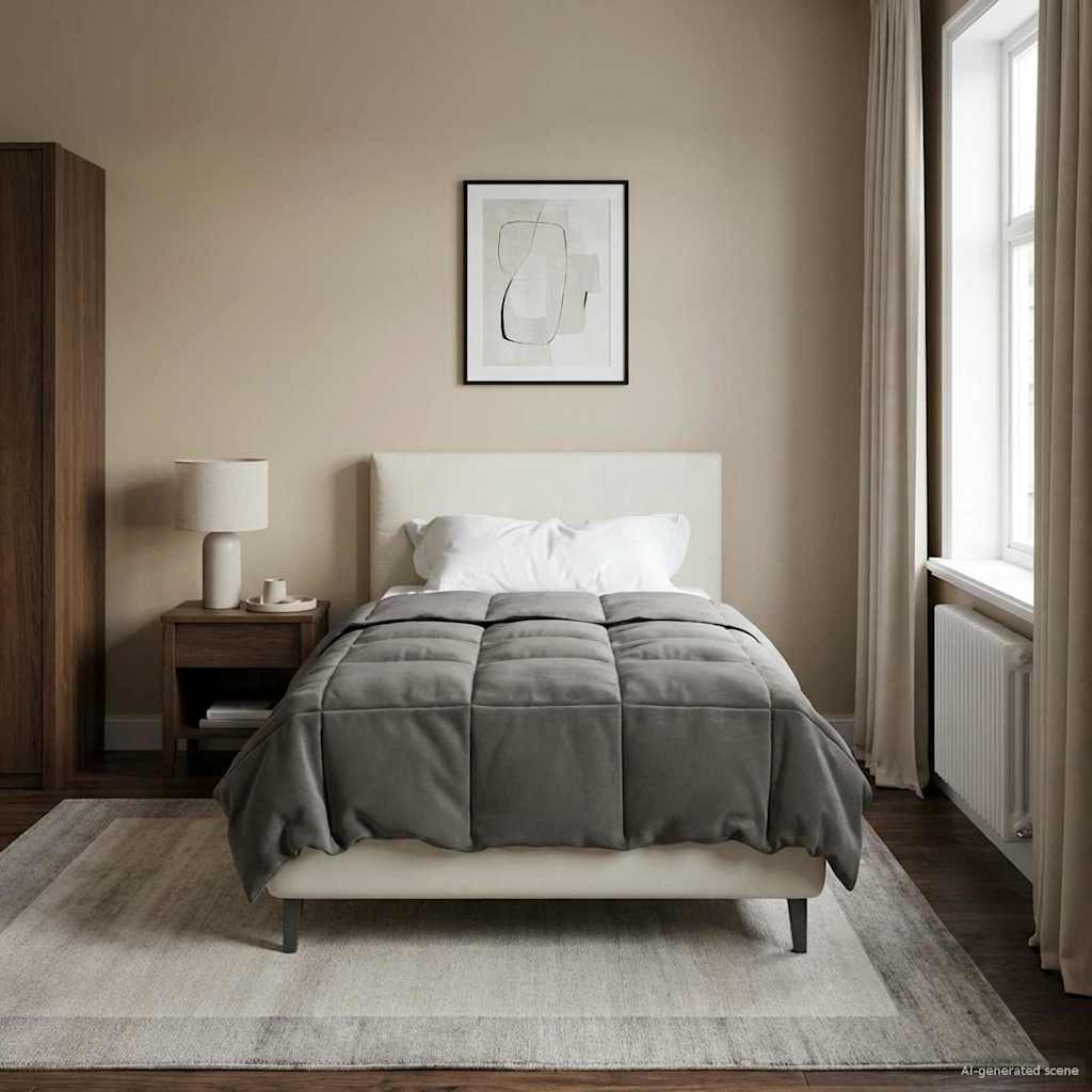 vidaXL Καλοκαιρινό Παπλωματοθήκη Ανοιχτό γκρι 155 x 220 cm Μικροΐνες