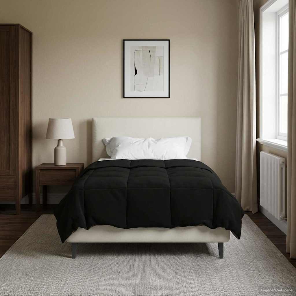 vidaXL Καλοκαιρινό Παπλωματοθήκη Μαύρο 140 x 200 cm Μικροΐνες