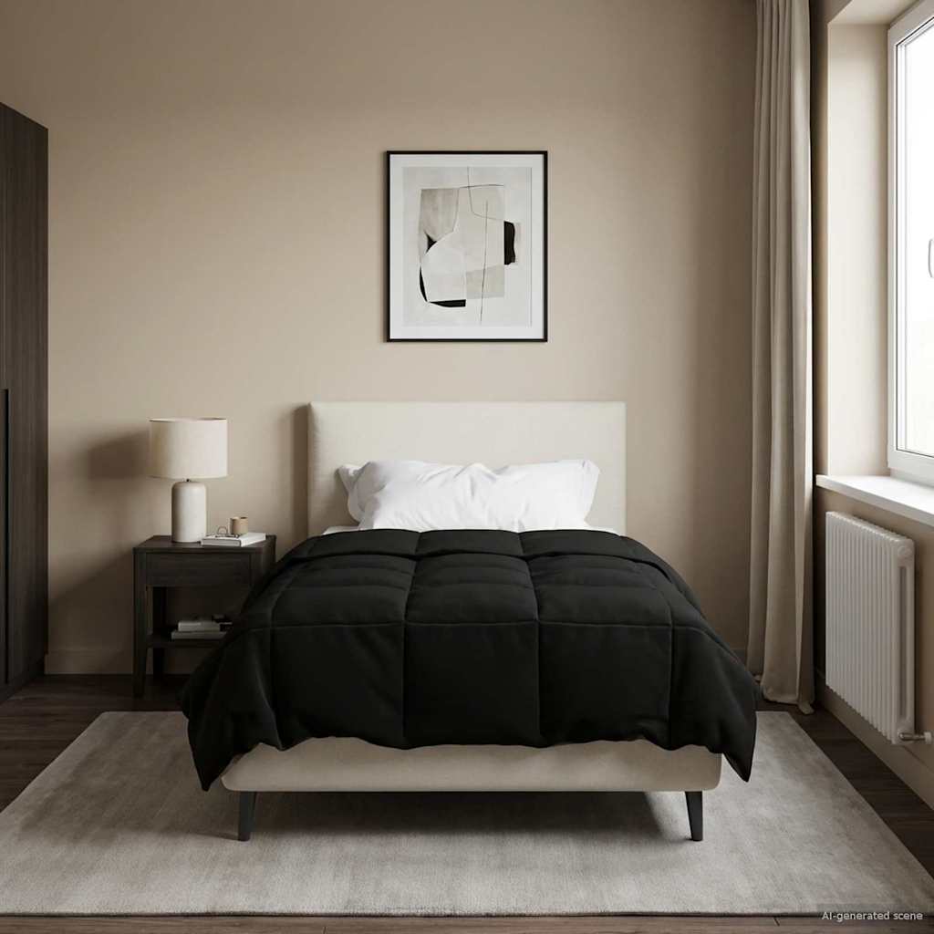 vidaXL Καλοκαιρινό Παπλωματοθήκη Μαύρο 140 x 220 cm Μικροΐνες