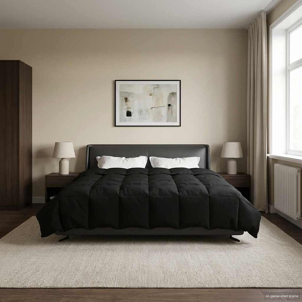 vidaXL Καλοκαιρινό Παπλωματοθήκη Μαύρο 240 x 260 εκ. Μικροΐνες