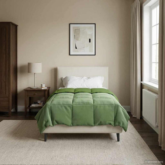 vidaXL Καλοκαιρινό Παπλωματοθήκη Πράσινο 140 x 200 cm Μικροΐνες