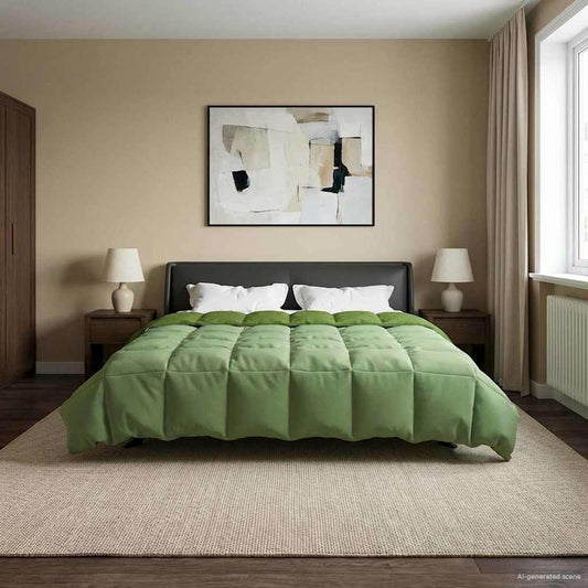 vidaXL Καλοκαιρινό Παπλωματοθήκη Πράσινο 200 x 220 cm Μικροΐνες