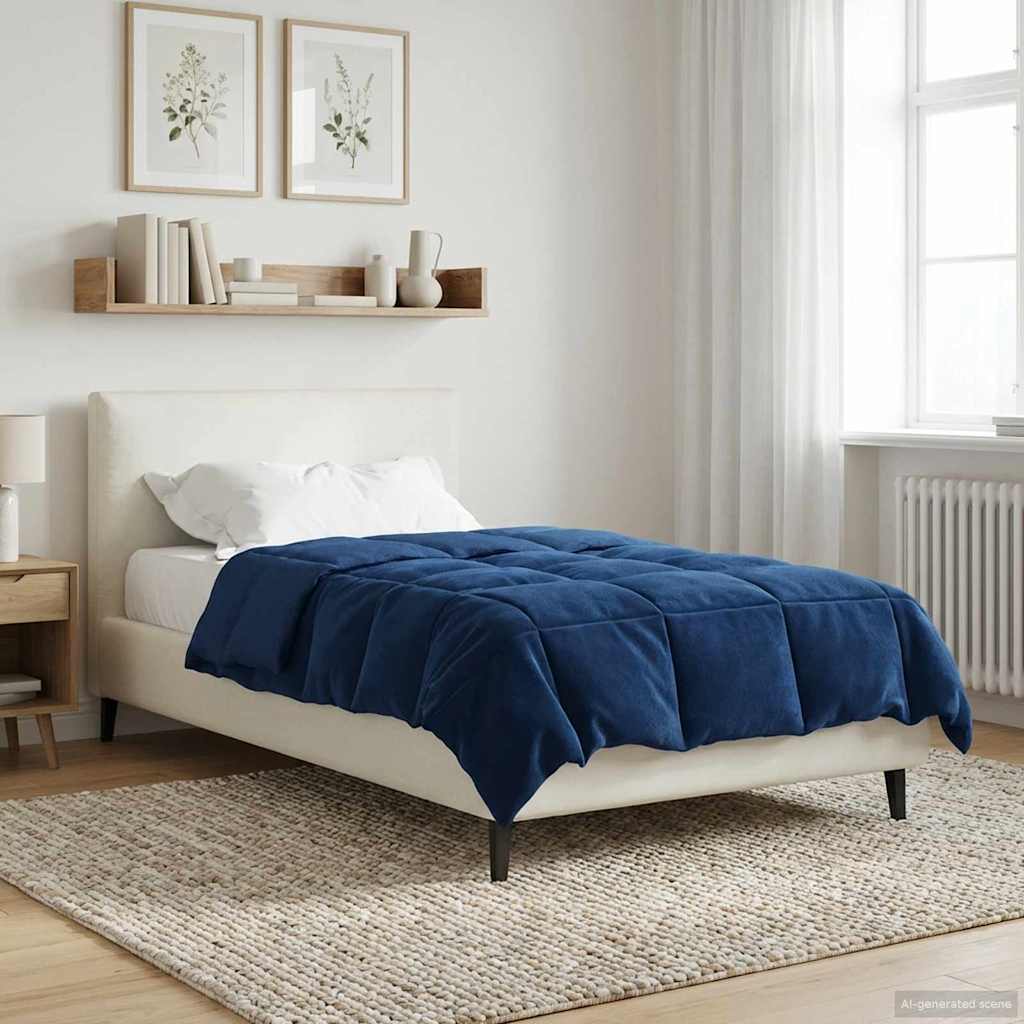 vidaXL Καλοκαιρινό Παπλωματοθήκη Σκούρο Μπλε 140 x 200 cm Μικροΐνες