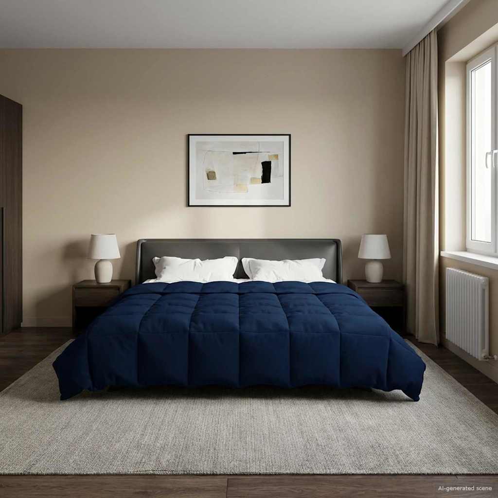 vidaXL Καλοκαιρινό Παπλωματοθήκη Σκούρο Μπλε 220 x 260 cm Μικροΐνες