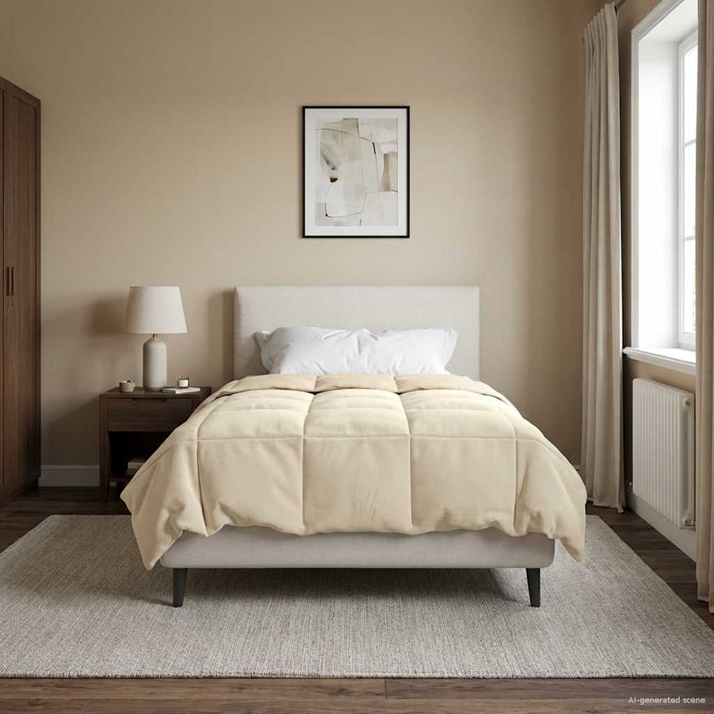 vidaXL Καλοκαιρινό Παπλωματοθήκη Ουαντινγκ Κρεμ 135 x 200 cm Μικροΐνες