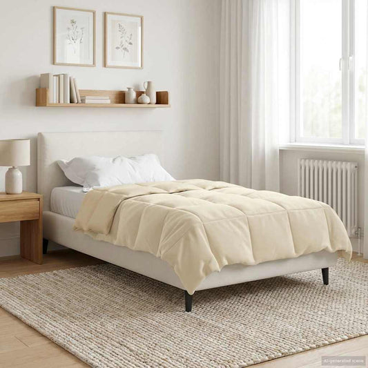 vidaXL Καλοκαιρινό Παπλωματοθήκη Κρεμ 155 x 200 εκ. Μικροΐνες