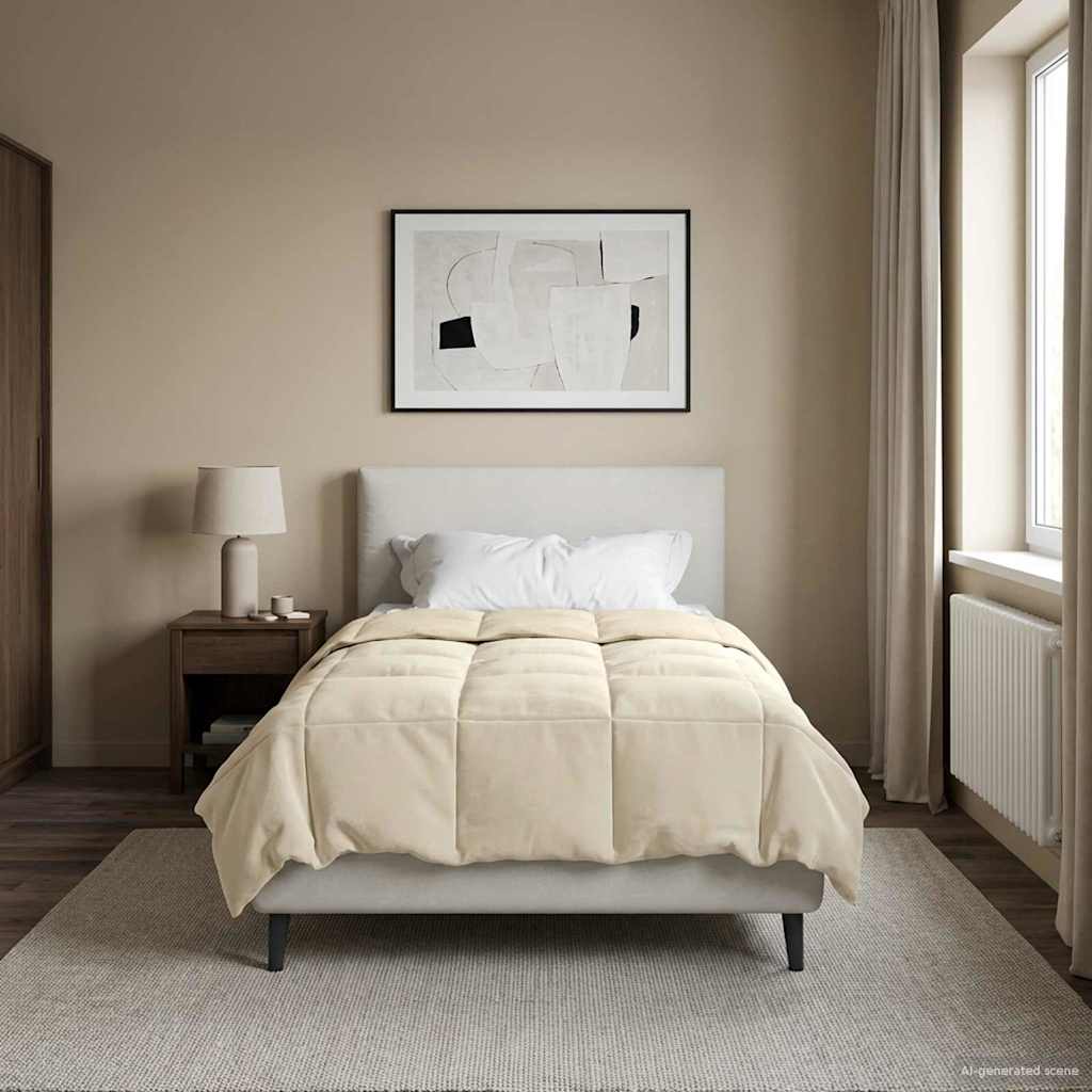 vidaXL Καλοκαιρινό Παπλωματοθήκη Ουαντινγκ Κρεμ 140 x 220 cm Μικροΐνες