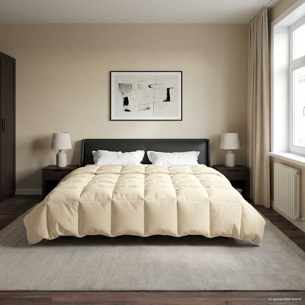 vidaXL Καλοκαιρινό Παπλωματοθήκη Ουαντινγκ Κρεμ 200 x 220 cm Μικροΐνες