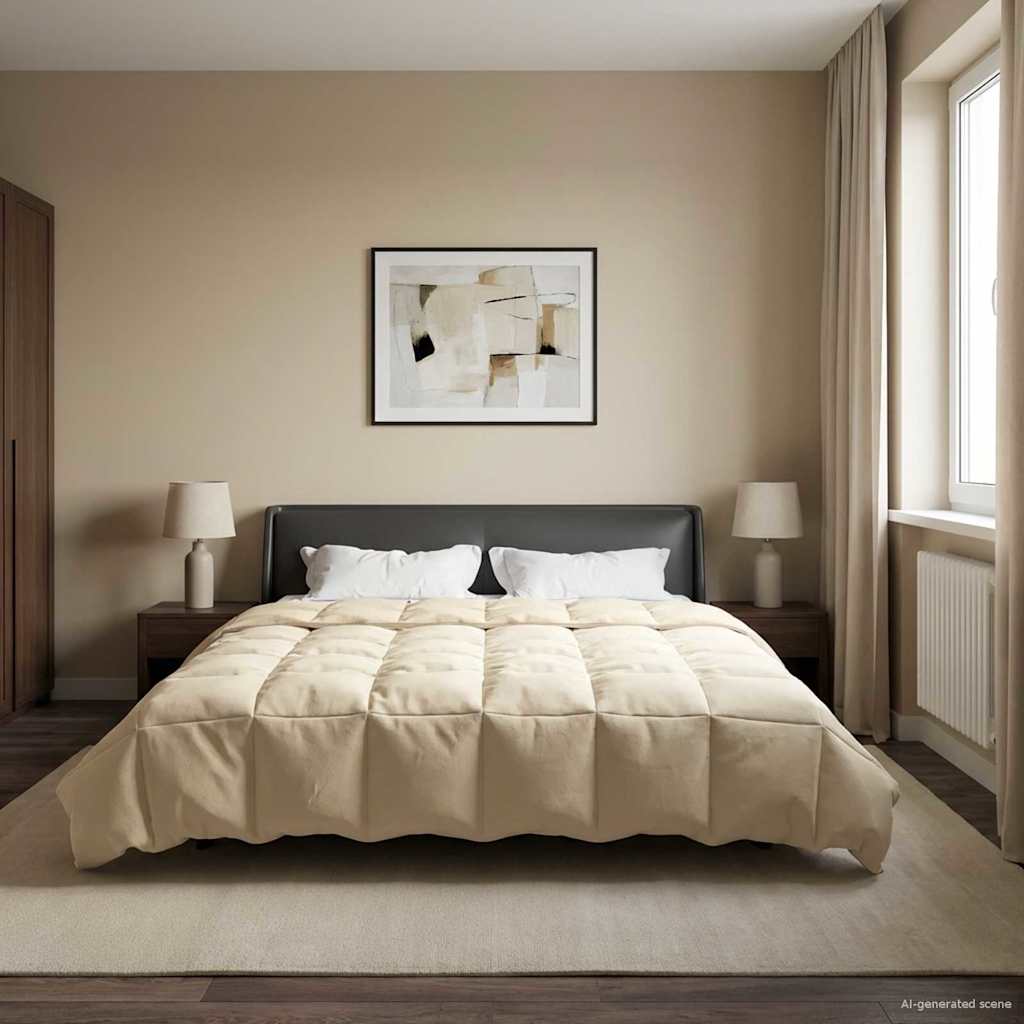 vidaXL Καλοκαιρινό Παπλωματοθήκη Ουαντινγκ Κρεμ 220 x 240 cm Μικροΐνες