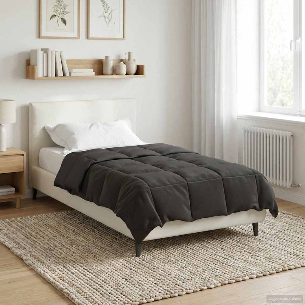 vidaXL Κουβέρτα ολόκληρου του χρόνου Ανθρακί 140 x 200 cm Μικροΐνες