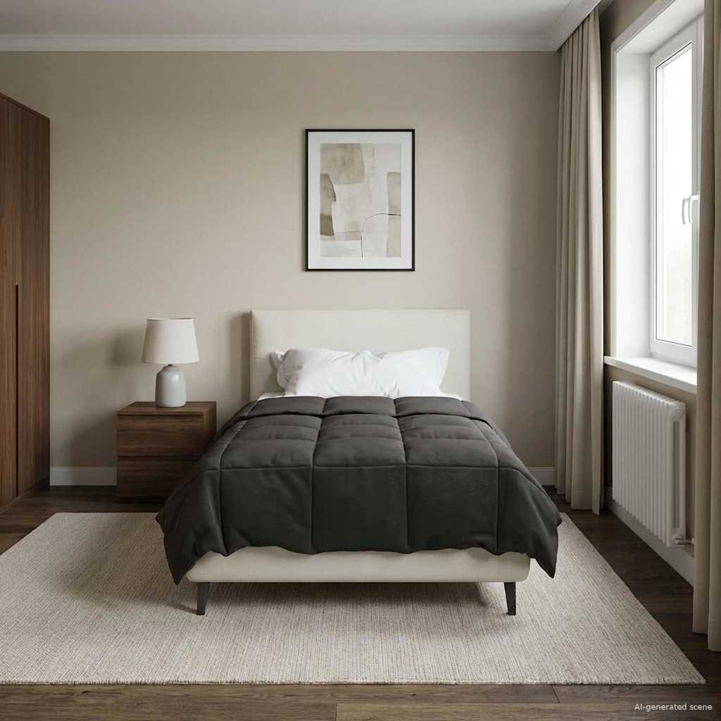 vidaXL Κουβέρτα ολόκληρου του χρόνου Ανθρακί 140 x 200 cm Μικροΐνες