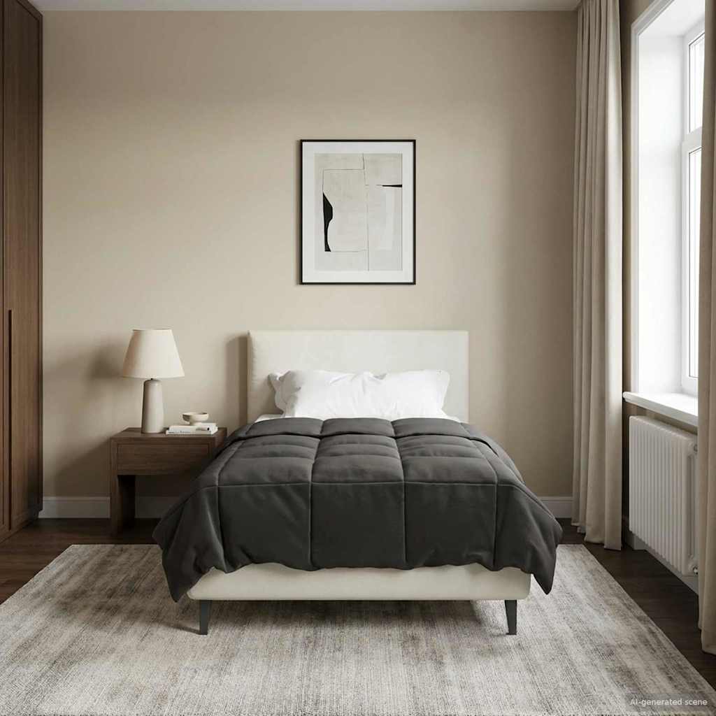 vidaXL Κουβέρτα ολόκληρου του χρόνου Ανθρακί 155 x 200 εκ. Μικροΐνες