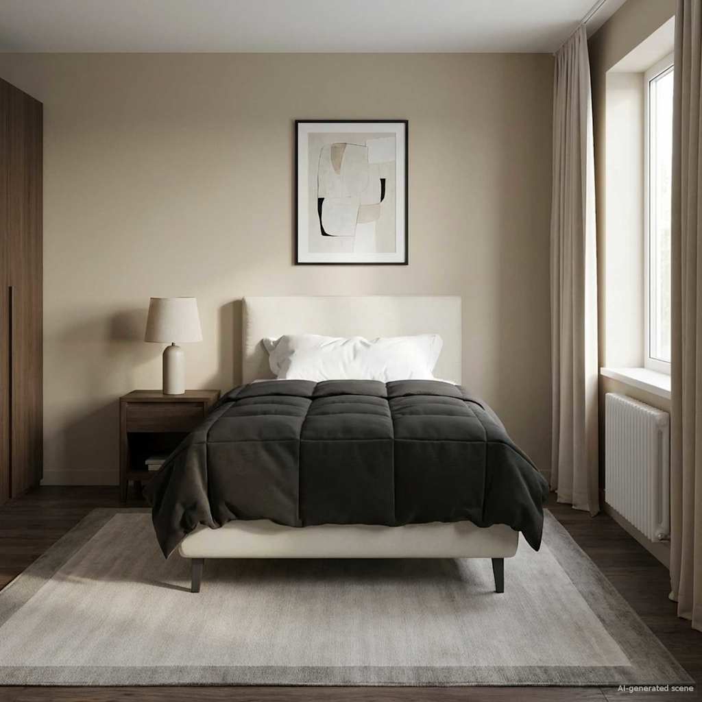 vidaXL Κουβέρτα ολόκληρου του χρόνου Ανθρακί 135 x 220 εκ. Μικροΐνες