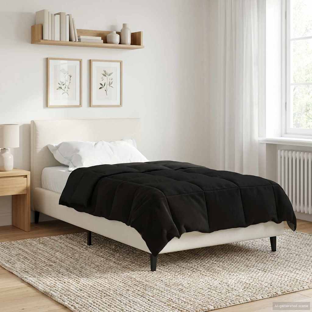 vidaXL Κουβέρτα ολόκληρου του χρόνου Μαύρο 135 x 220 εκ. Μικροΐνες