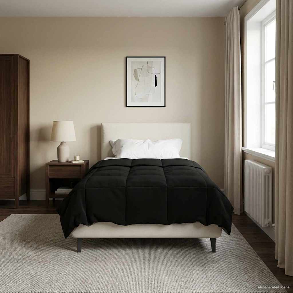 vidaXL Κουβέρτα ολόκληρου του χρόνου Μαύρο 135 x 220 εκ. Μικροΐνες