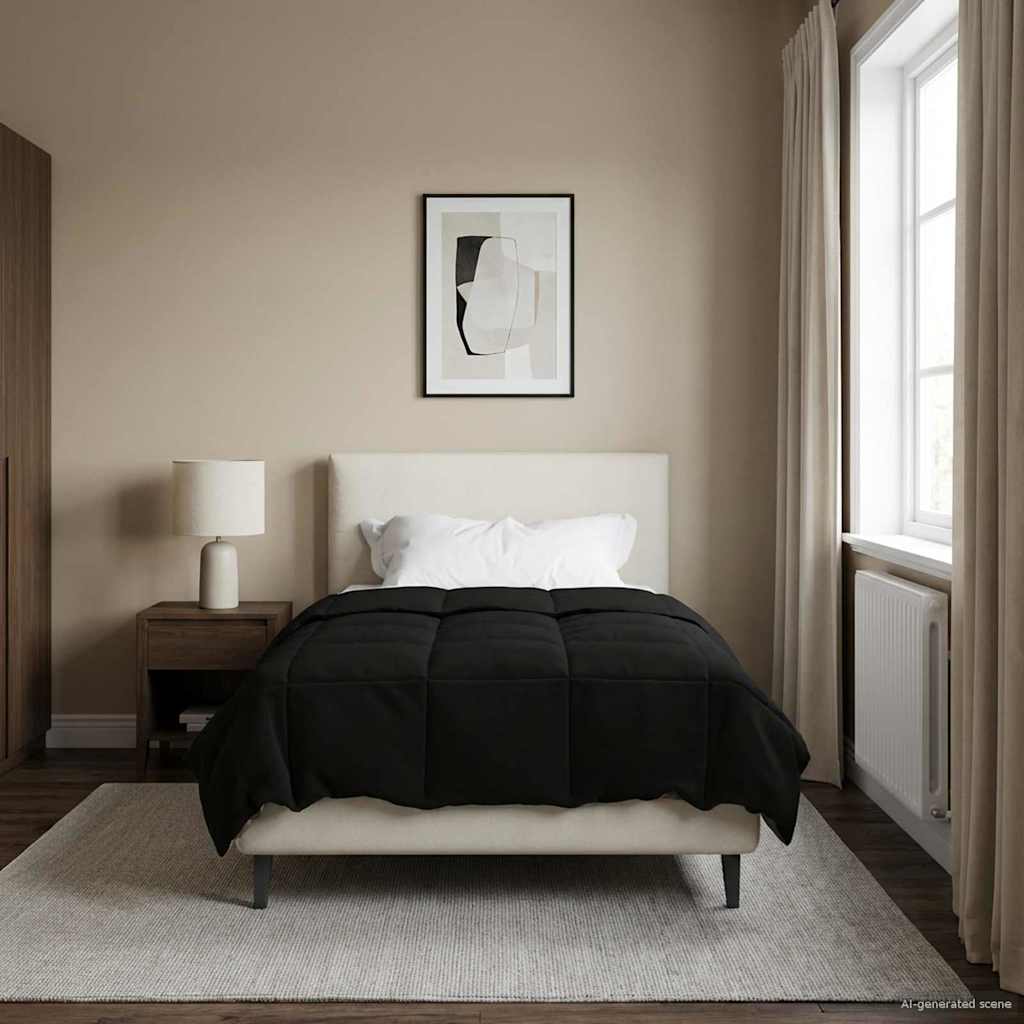 vidaXL Κουβέρτα ολόκληρου του χρόνου Μαύρο 155 x 220 cm Μικροΐνες