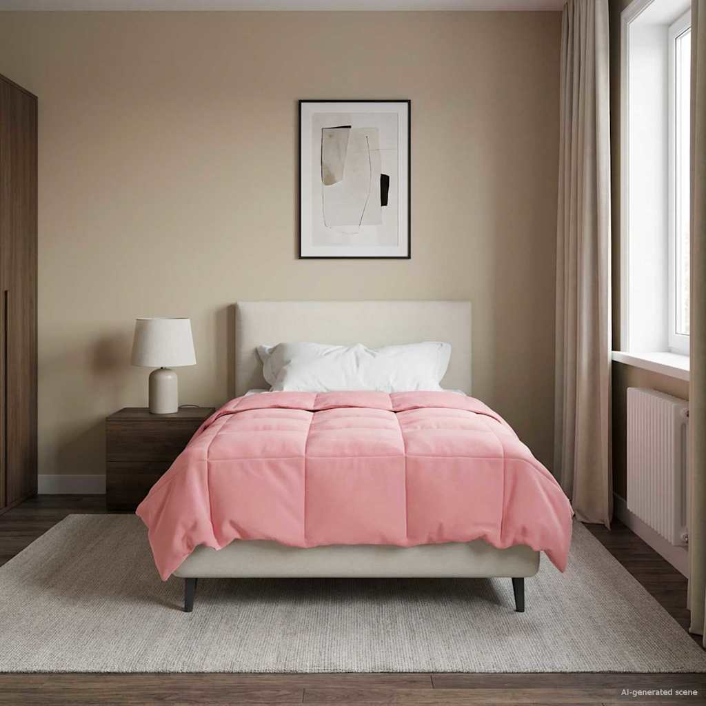 vidaXL Κουβέρτα ολόκληρου του χρόνου Ροζ 135 x 200 cm Μικροΐνες