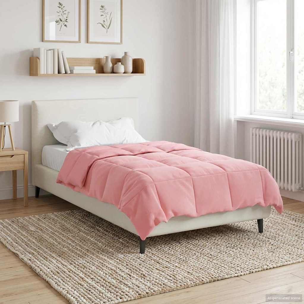 vidaXL Κουβέρτα ολόκληρου του χρόνου Ροζ 140 x 200 cm Μικροΐνες